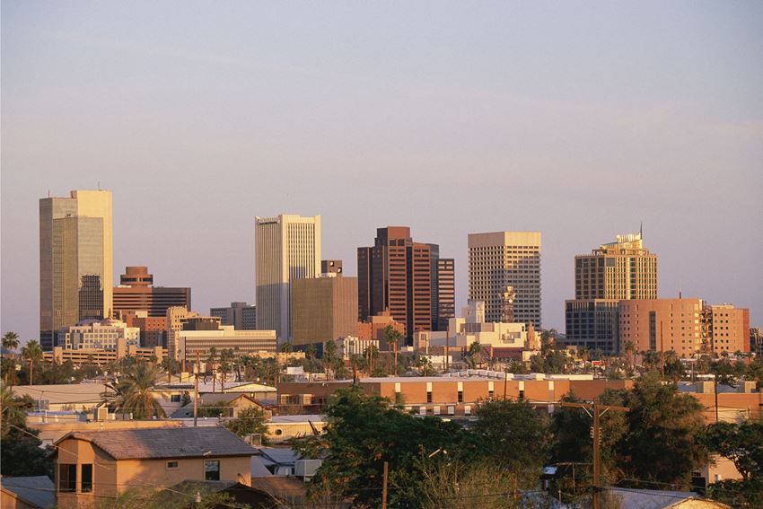 Downtown Phoenix skyline photo at Marquee Apartments in Phoenix AZ - Photo Gallery 1