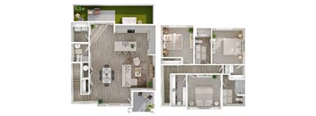 a floor plan of a home is shown with different layouts