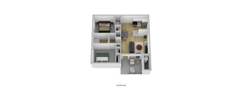 2x1 Poblanos Floorplan at Vista Grande Apartments