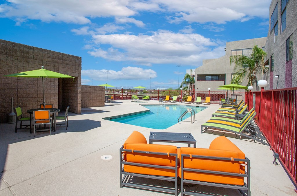 Pool Area at Nine90 Apartments in Tucson Arizona