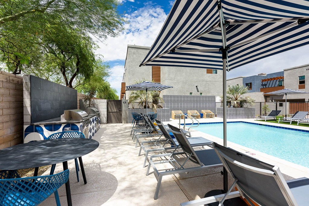 Pool Area at The Ashley Apartments in Chandler Arizona