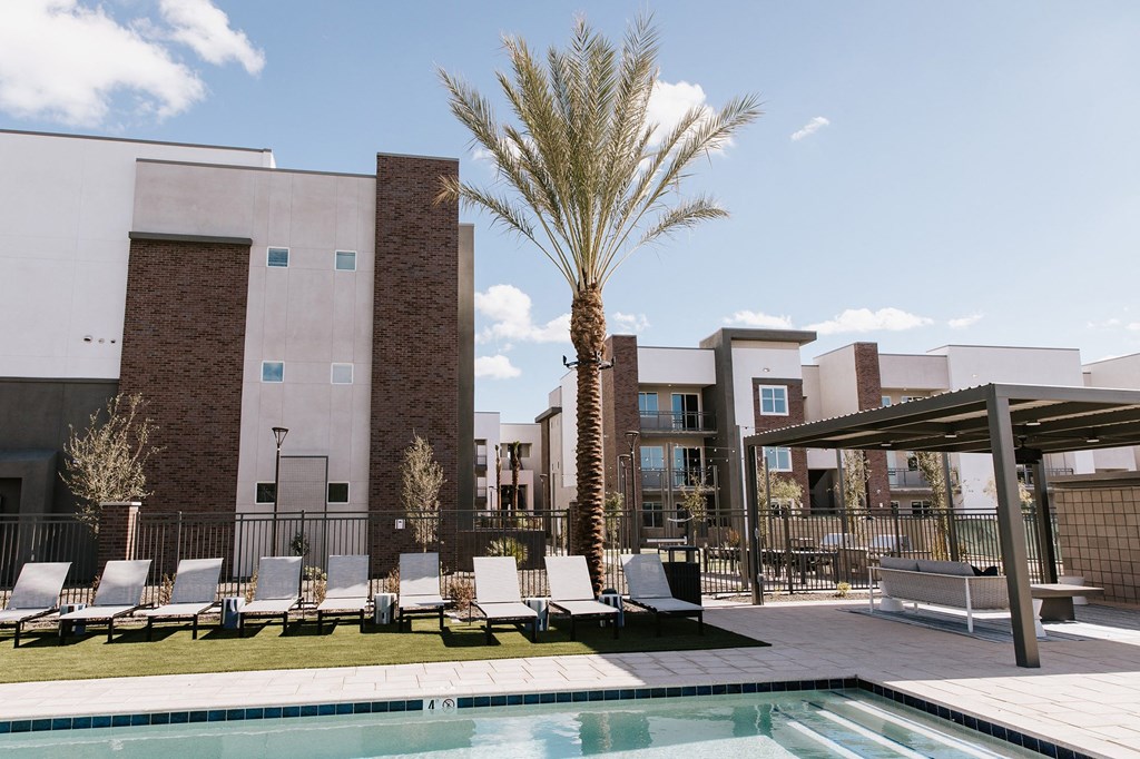 Pool Area at The Aster at Mountain Vista Apartments
