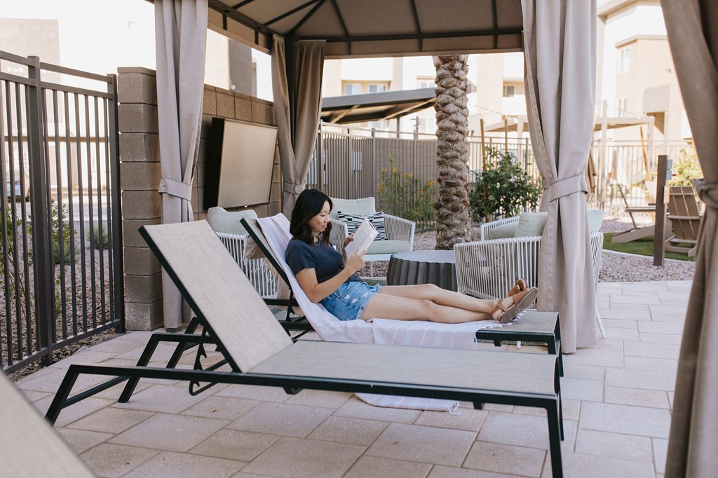 Pool Cabanas at Amavida Marana Apartments near Tucson Arizona