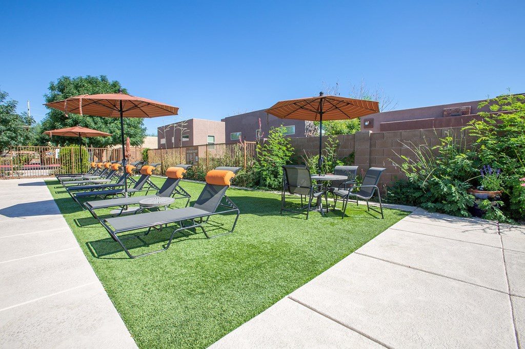 Pool Lounge Seating at Sabino Vista Apartments in Tucson