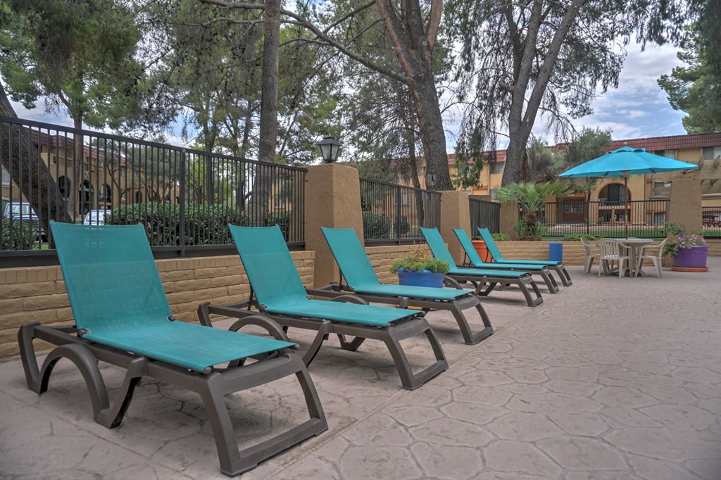 Pool Patio at The View At Catalina Apartments in Tucson, AZ