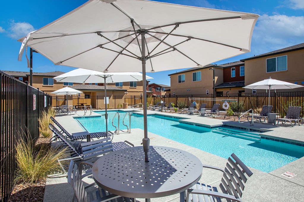 Pool Seating at San Stefano Townhomes