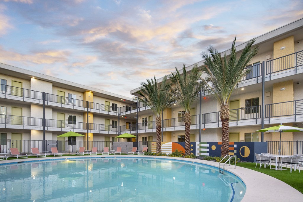 Pool and Community View at Cabana Bridges Apartments in Tucson Arizona
