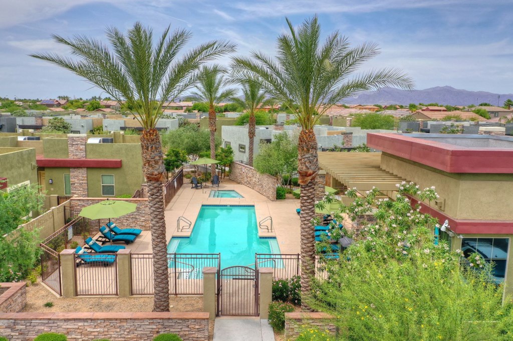 Pool & Pool Patio Arial View at Palm Valley Villas in Goodyear, AZ