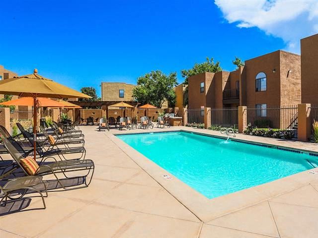 Pool & Pool Patio at tierra pointe apartments in Albuquerque, nm - Photo Gallery 1