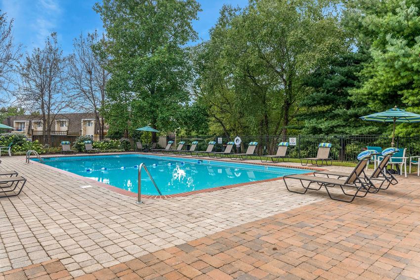 Pool and pool patio at Carrington Apartments in Hendersonville TN March 2021 2