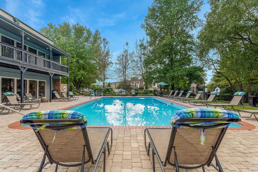Pool and pool patio at Carrington Apartments in Hendersonville TN March 2021 3