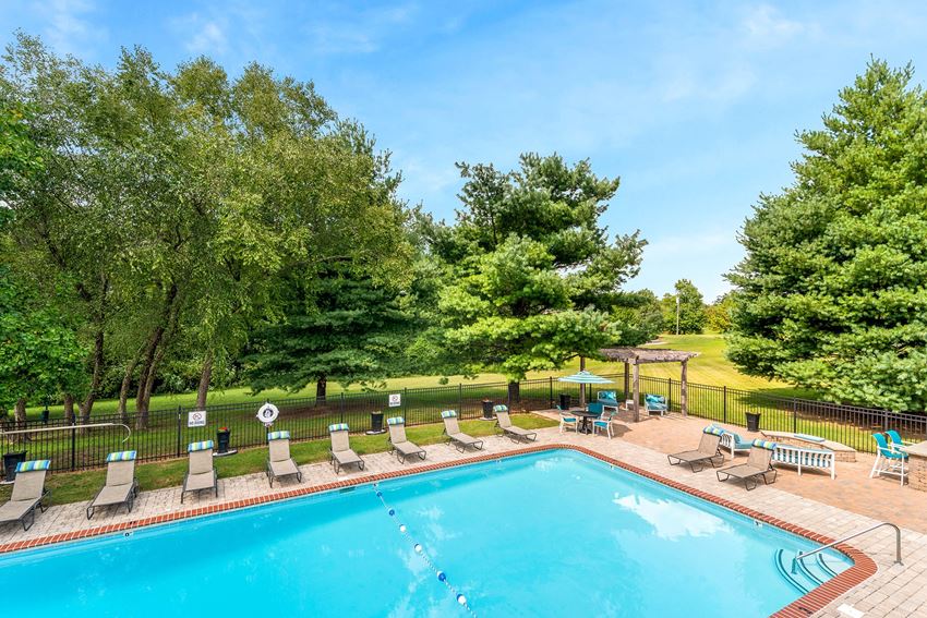 Pool and pool patio at Carrington Apartments in Hendersonville TN March 2021 4
