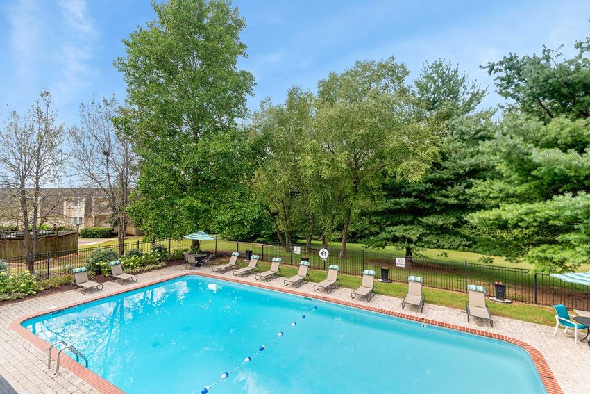 Pool and pool patio at Carrington Apartments in Hendersonville TN March 2021 6