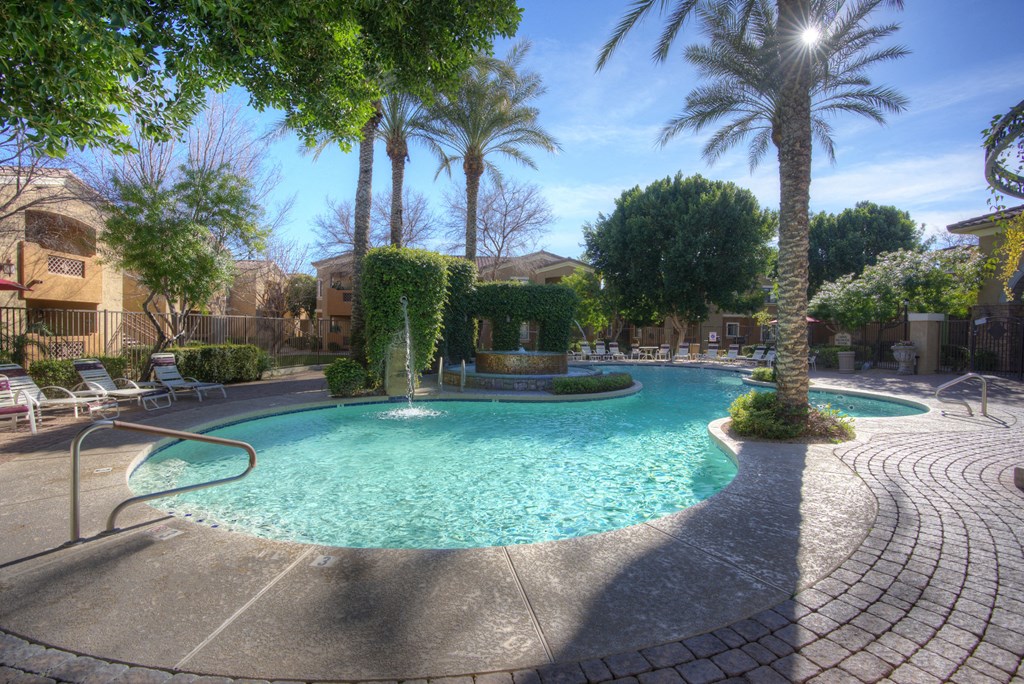 Pool and pool patio at La Borgata Apartments in Surprise AZ