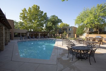 Pool and pool patio at Tierra Pointe Apartments in Albuquerque NM October 2020 - Photo Gallery 13