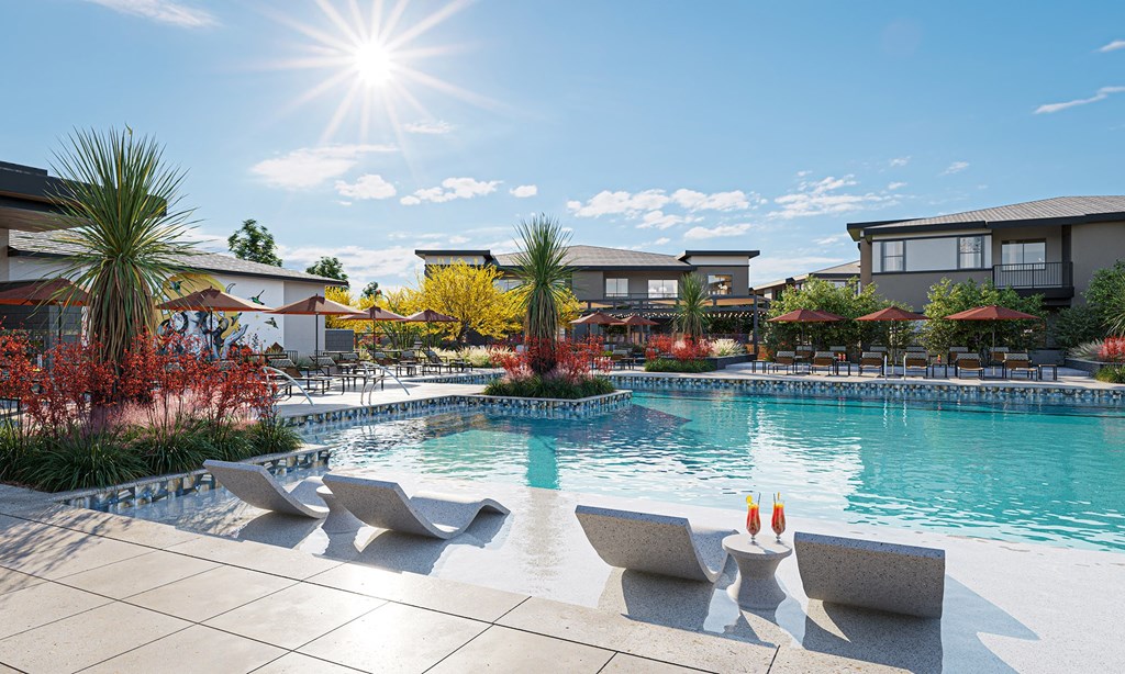 Pool at Solstice Living Apartments in Tucson Arizona