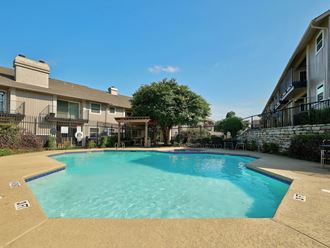 Pool at The Villas at Quail Creek Apartments in Austin Texas June 2021