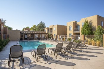 Pool patio at Tierra Pointe Apartments in Albuquerque NM October 2020 - Photo Gallery 14
