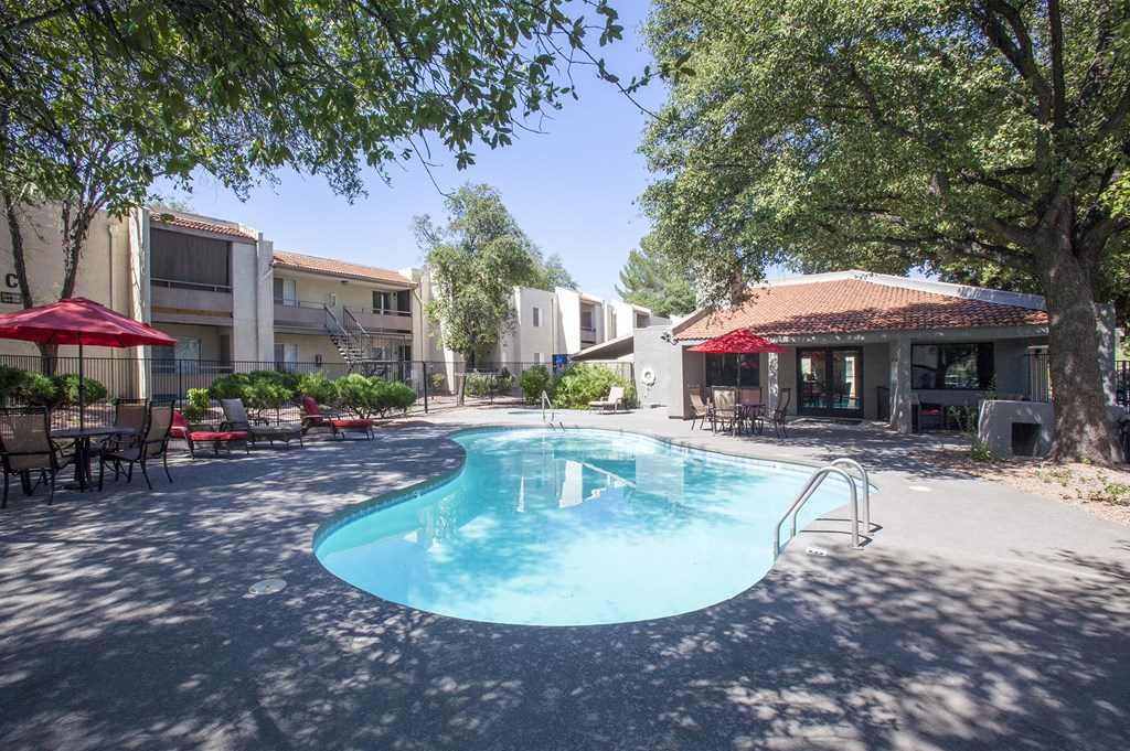 Pool pool patio at Saguaro Villas Apartments in Tucson AZ September 2020