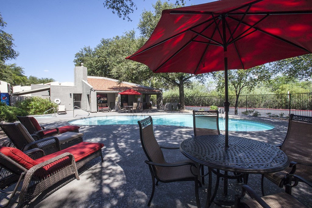 Pool pool patio at Saguaro Villas Apartments in Tucson AZ September 2020