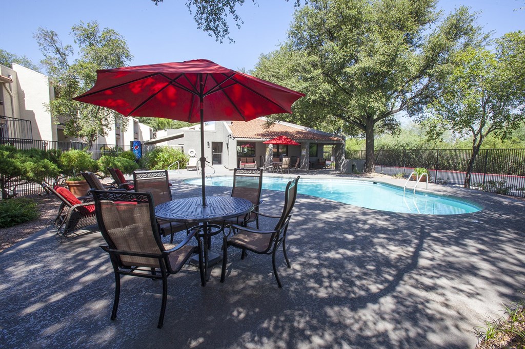 Pool pool patio at Saguaro Villas Apartments in Tucson AZ September 2020
