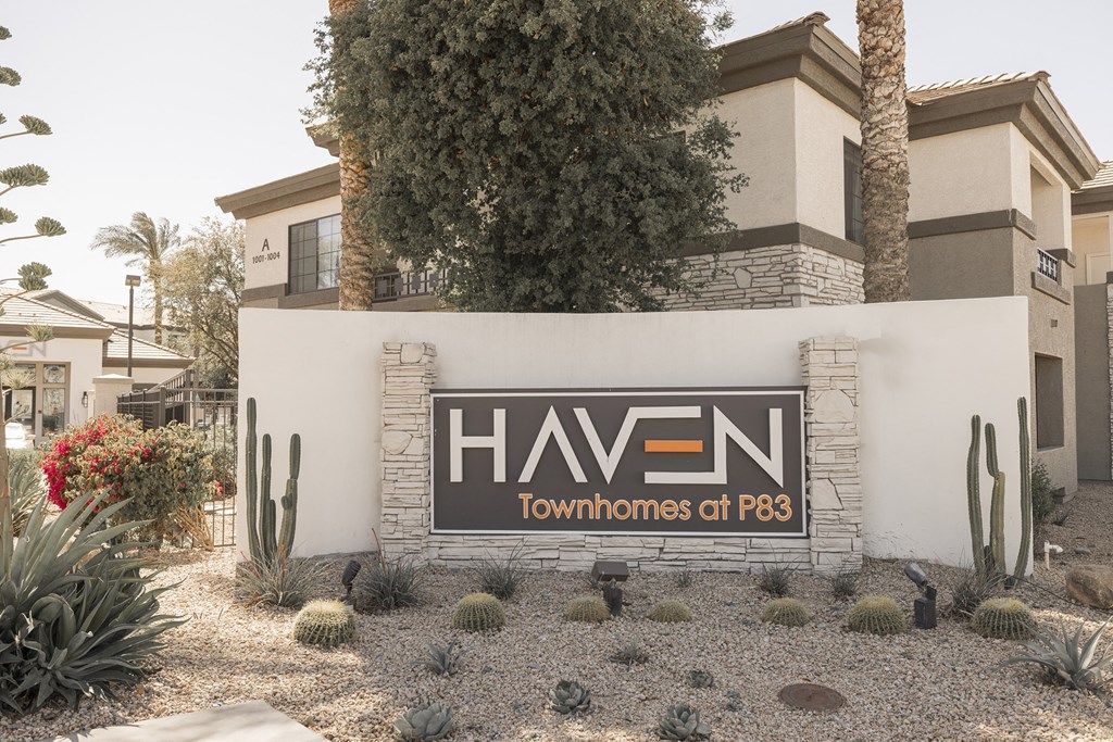 Property Sign at Haven Townhomes at P83 in Peoria Arizona