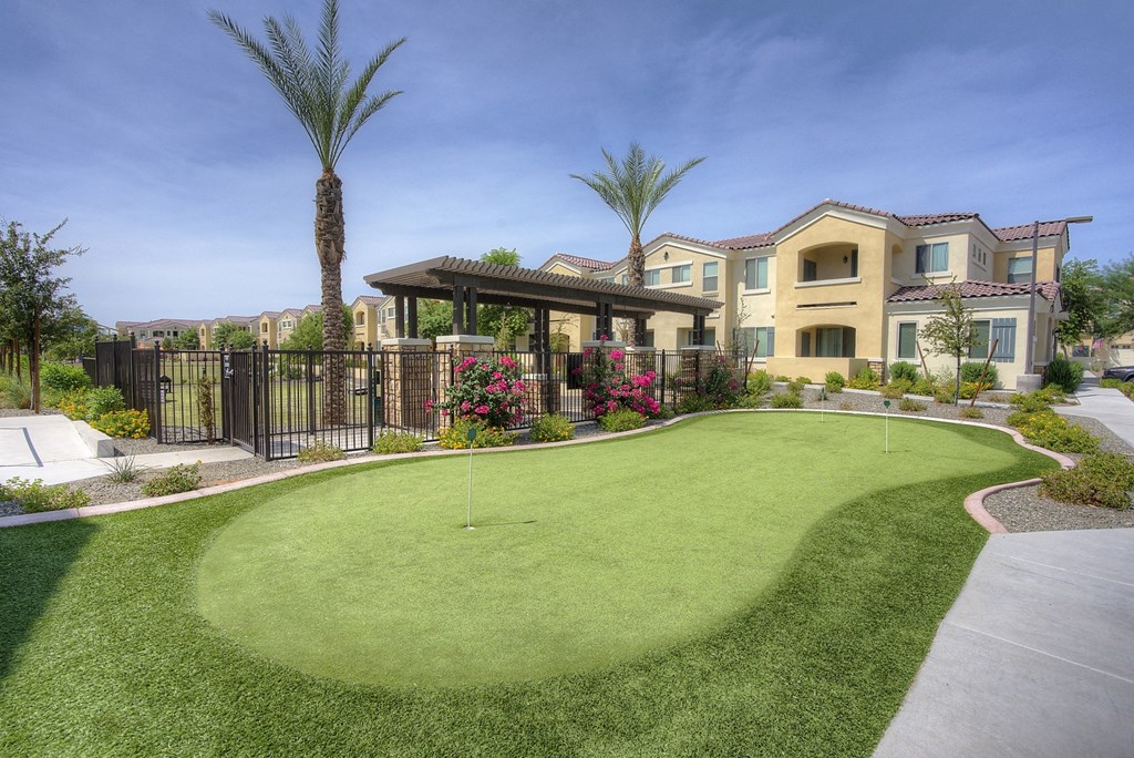 Putting area at Bella Victoria Apartments in Mesa Arizona January 2021