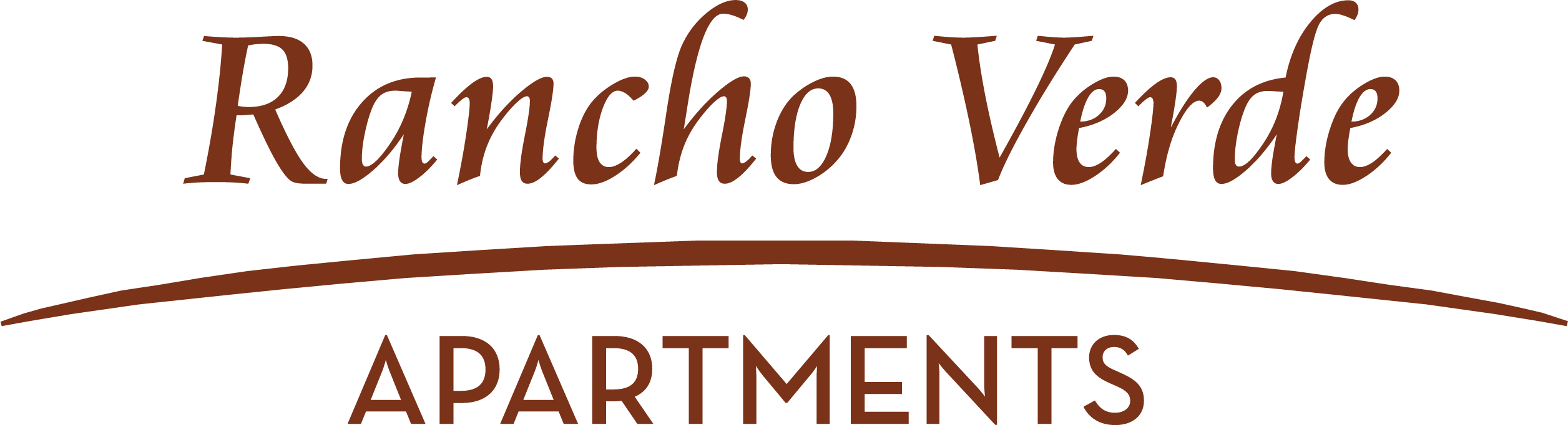 Rancho Verde apartments logo on green background.