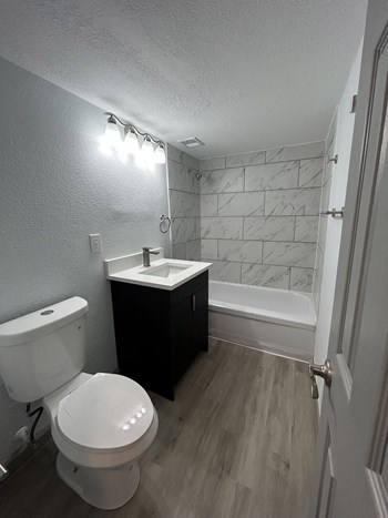 Renovated Bathroom at Redondo Tower Apartments in Tucson Arizona - Photo Gallery 6