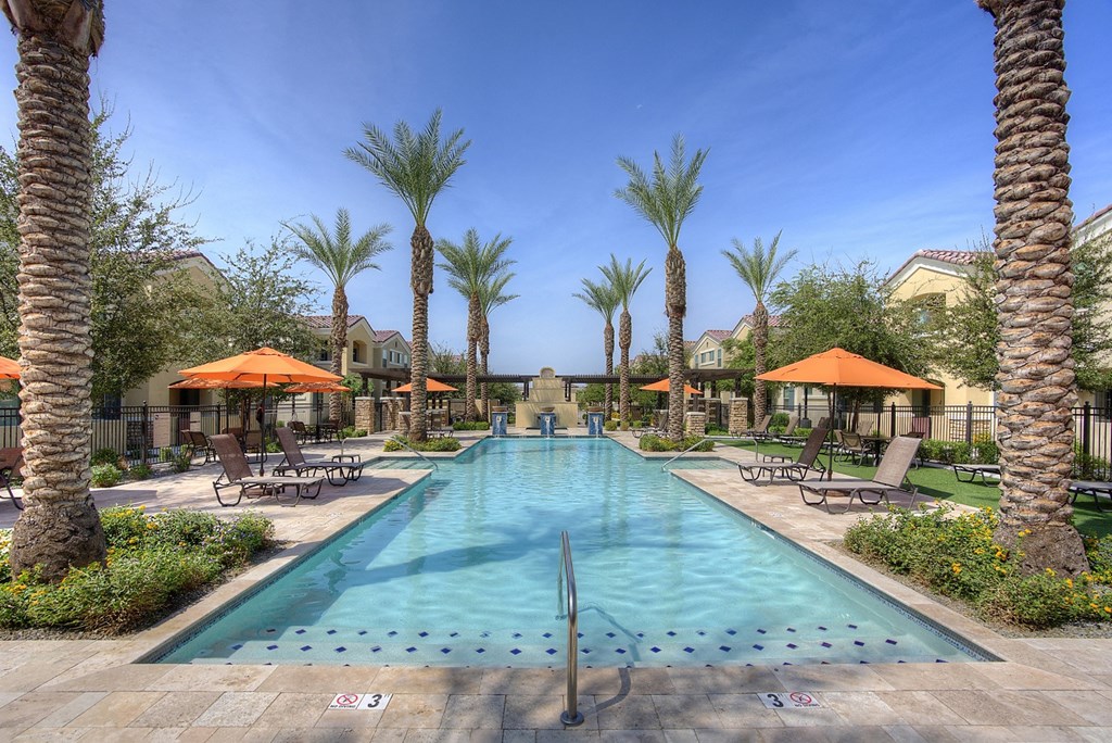 Resort Style Pool at Bella Victoria Apartments in Mesa Arizona January 2021