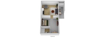 1x1 Rio Floorplan at Vista Grande Apartments