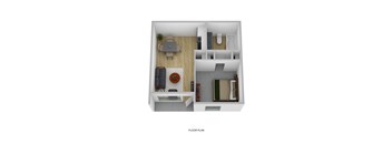 1x1 Roadrunner Floorplan at Vista Grande Apartments