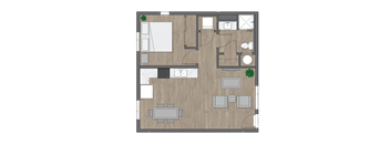 1B x 1B 2nd Ave Commons Floor Plan