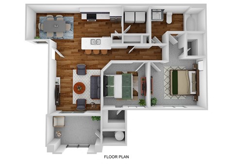 2 Bedroom 1 Bathroom at La Borgata Apartments