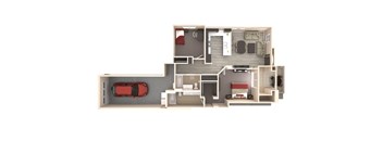 Santorini 2 bedroom 2 bathroom At Bella Victoria Apartments In Mesa, AZ