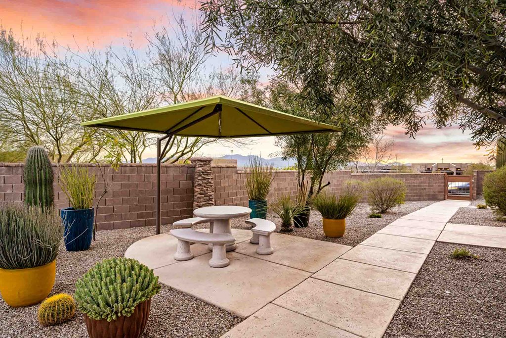 Shaded Seating Areas at Avilla Preserve Apartment Homes in Tucson Arizona