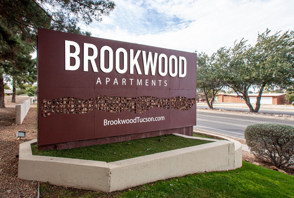 Signage at Brookwood Apartments in Tucson AZ