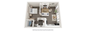 One Bedroom One Bathroom Junior Floorplans at Sky ISland Apartments