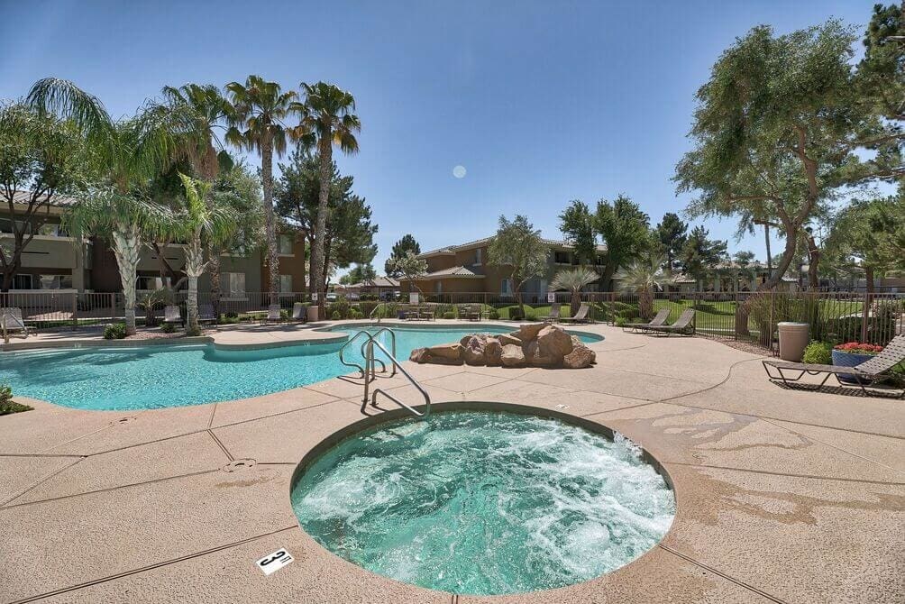 Spa and pool at Desert Sage Apartments in Goodyear Arizona