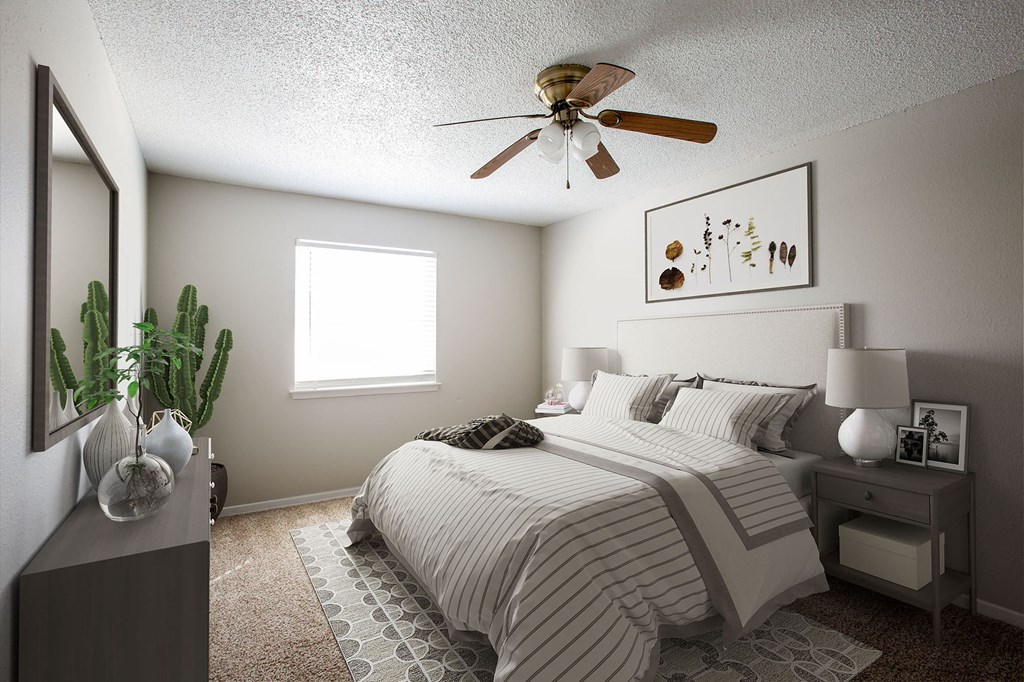 Spacious Bedroom at The Villas at Quail Creek Apartment Homes in Austin Texas