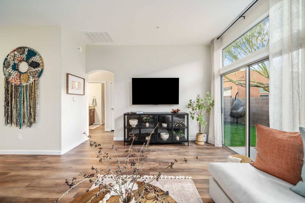 Spacious Livingroom with Backyard Access at Avilla Marana Apartment Homes in Tucson Arizona