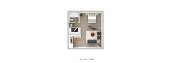 Studio 1bath floorplan at Comanche Wells