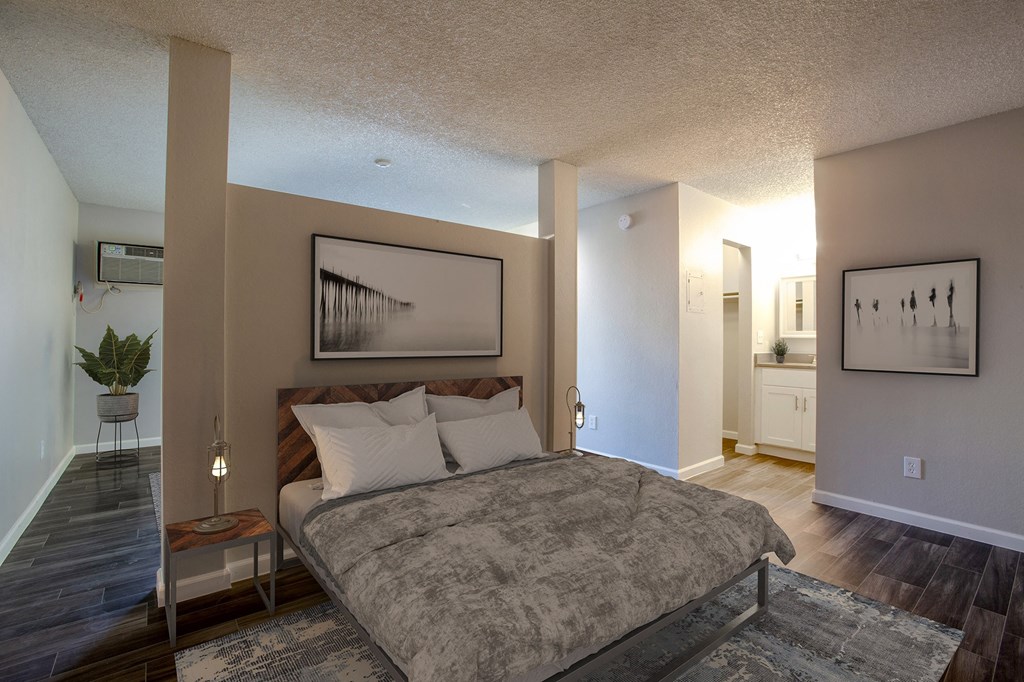 Studio Bedroom at The Link at 4th Ave Apartments in Tucson