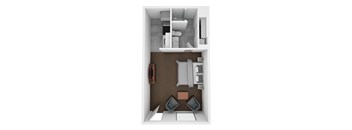 Studio Floorplan at Polanco Apartments in Scottsdale Arizona