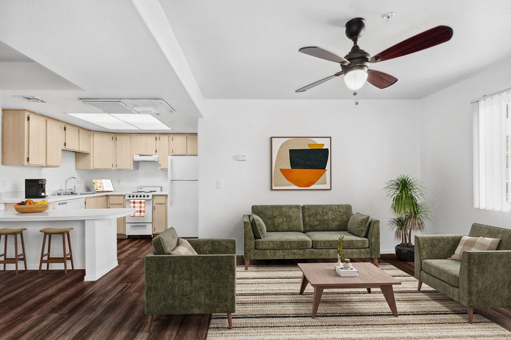 Studio Living Room Area at Stone Ridge Apartments in Bullhead City Arizona