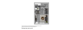 Studio floor plan at River Oaks Apartments in Tucson AZ