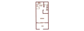 Studio floor plan at SunVilla Resort Apartments in Mesa, AZ