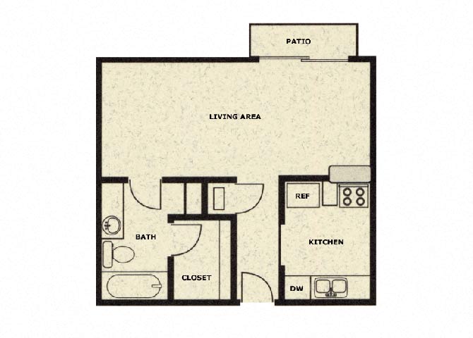 Studio floor plan at Wellington Estates in San Antonio, TX