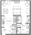 Studio floor plan image at South Summit Estates Apartments in Phoenix, AZ