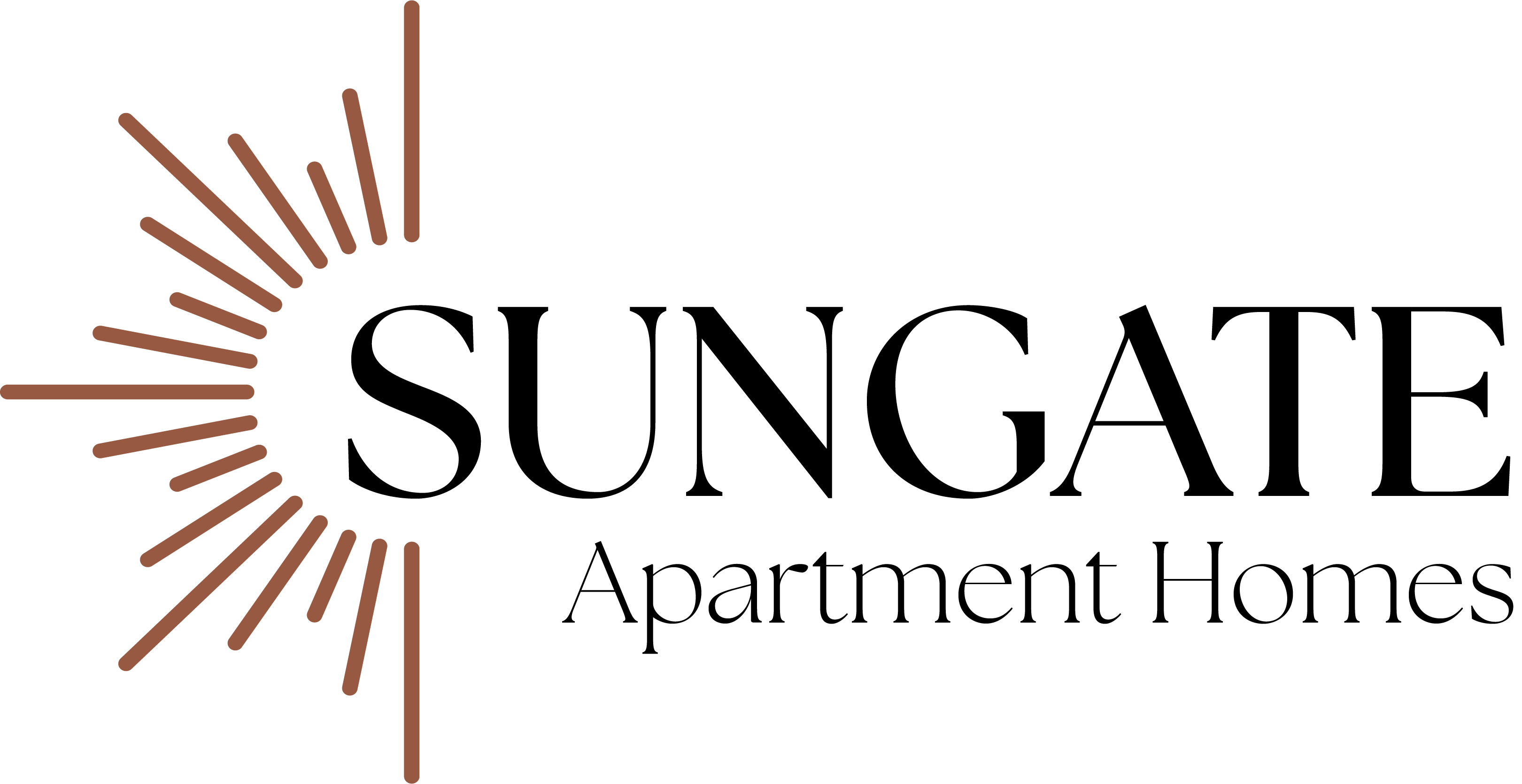 The image is a logo for SUNGATE Apartment Homes.